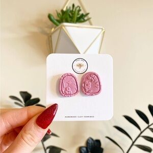 Busy • Bee Handmade Clay Earrings in Pink